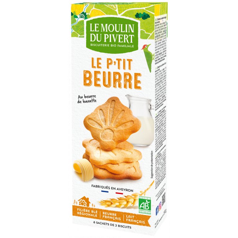 HERBATNIKI LE P'TIT BEURRE BIO 155 g - LE MOULIN DU PIVERT