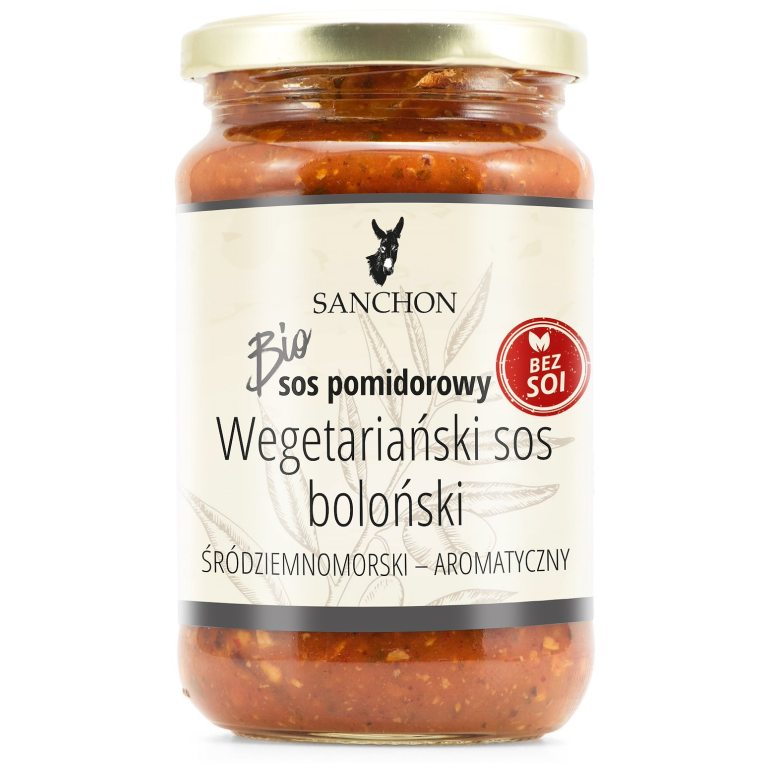 SOS WEGAŃSKI BOLOGNESE BEZGLUTENOWY BIO 330 ml - SANCHON