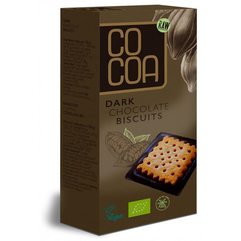 HERBATNIKI Z CIEMNĄ CZEKOLADĄ BIO 95 g - COCOA