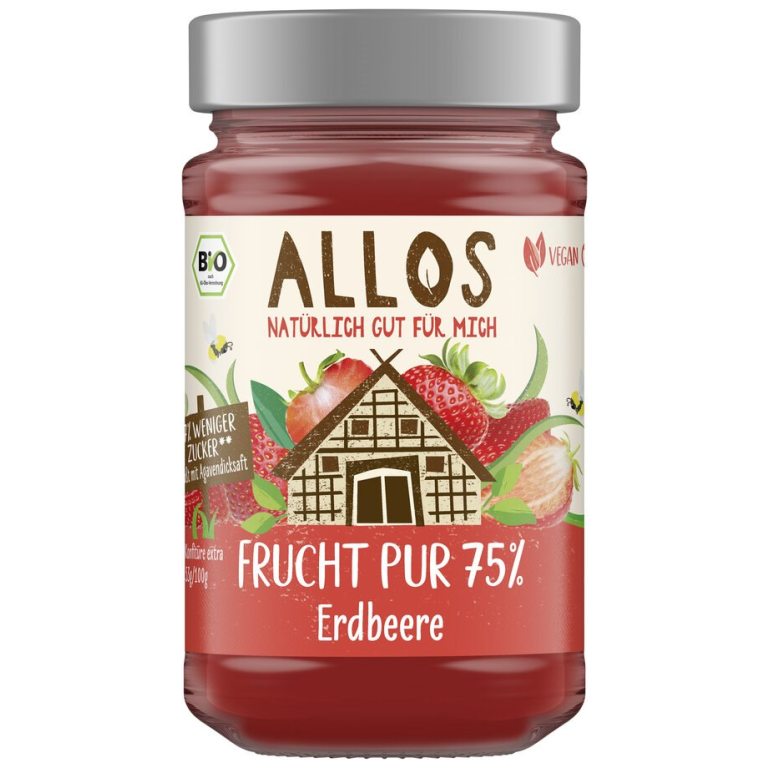 MUS TRUSKAWKOWY (75 % OWOCÓW) BIO 250 g - ALLOS