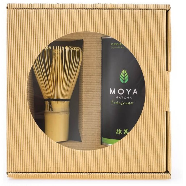 ZESTAW HERBATA ZIELONA MATCHA CODZIENNA JAPOŃSKA BIO 30 g & MIOTEŁKA BAMBUSOWA CHASEN - MOYA MATCHA