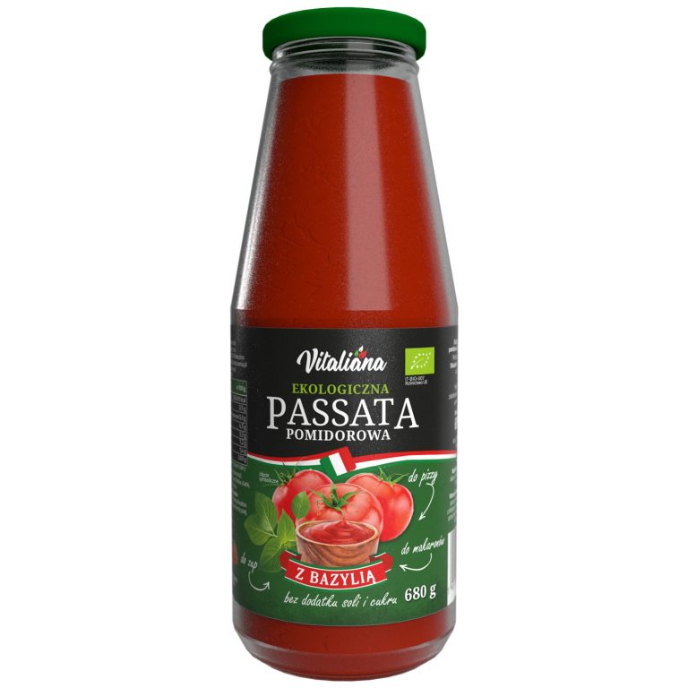 SOS POMIDOROWY PASSATA Z BAZYLIĄ BIO 680 g - VITALIANA