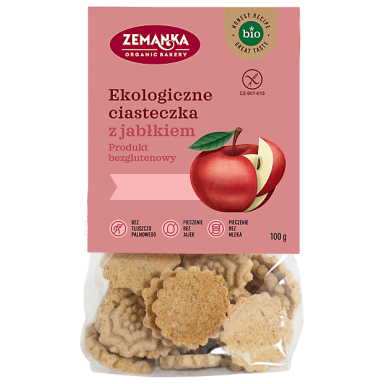 CIASTKA Z JABŁKIEM BEZGLUTENOWE BIO 100 g - ZEMANKA
