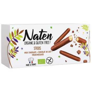 CIASTKA W POLEWIE CZEKOLADOWEJ STICKS BEZGLUTENOWE BIO 130 g - NATEN