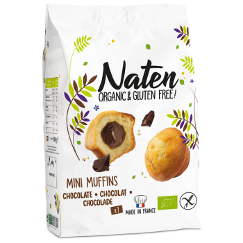 MUFFINKI MINI Z NADZIENIEM ORZECHOWO - KAKAOWYM BEZGLUTENOWE BIO 200 g - NATEN