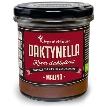 KREM KOKOSOWO - DAKTYLOWY MALINA BEZGLUTENOWY BIO 280 g - ORGANICHOUSE (DAKTYNELLA)