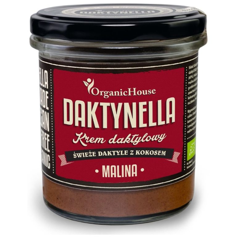 KREM KOKOSOWO - DAKTYLOWY MALINA BEZGLUTENOWY BIO 280 g - ORGANICHOUSE (DAKTYNELLA)