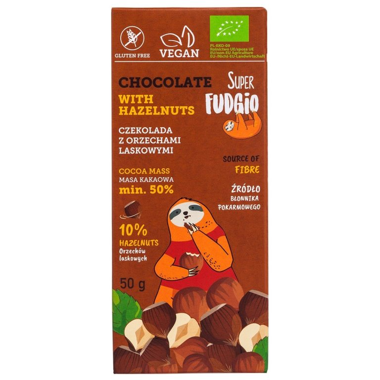 CZEKOLADA Z ORZECHAMI LASKOWYMI BEZGLUTENOWA BIO 50 g - ME GUSTO (SUPER FUDGIO)