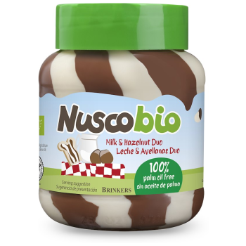 KREM DUO ORZECHOWO - KAKAOWO - MLECZNY BIO 400 g - NUSCOBIO