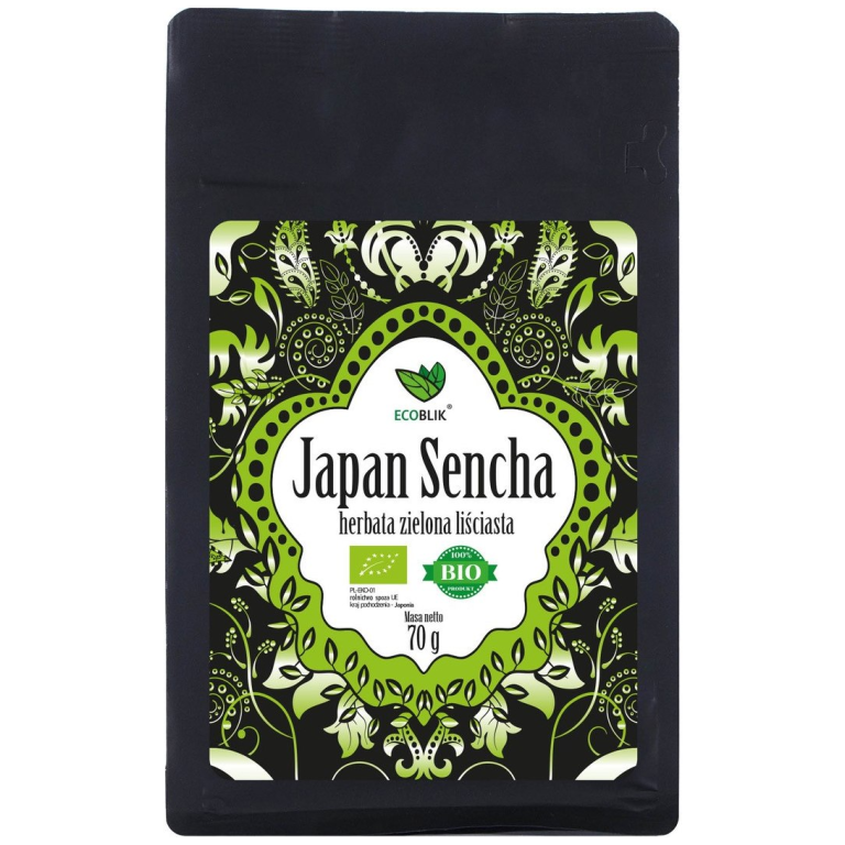 HERBATA ZIELONA LIŚCIASTA SENCHA JAPOŃSKA BIO 70 g - ECOBLIK
