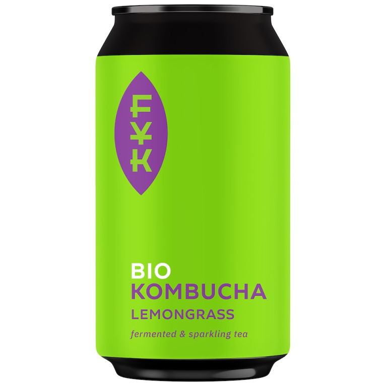 KOMBUCHA HERBATA CZARNA Z TRAWĄ CYTRYNOWĄ BEZGLUTENOWA BIO 330 ml - FOREVER YOUNG KOMBUCHA