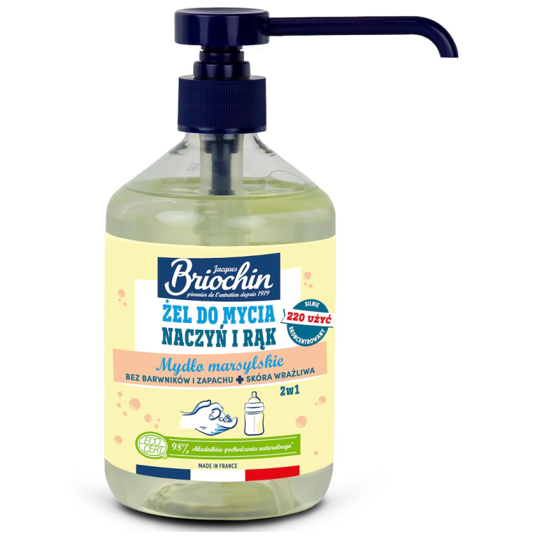 ŻEL DO MYCIA NACZYŃ I RĄK NA BAZIE MYDŁA MARSYLSKIEGO ECO 500 ml - BRIOCHIN