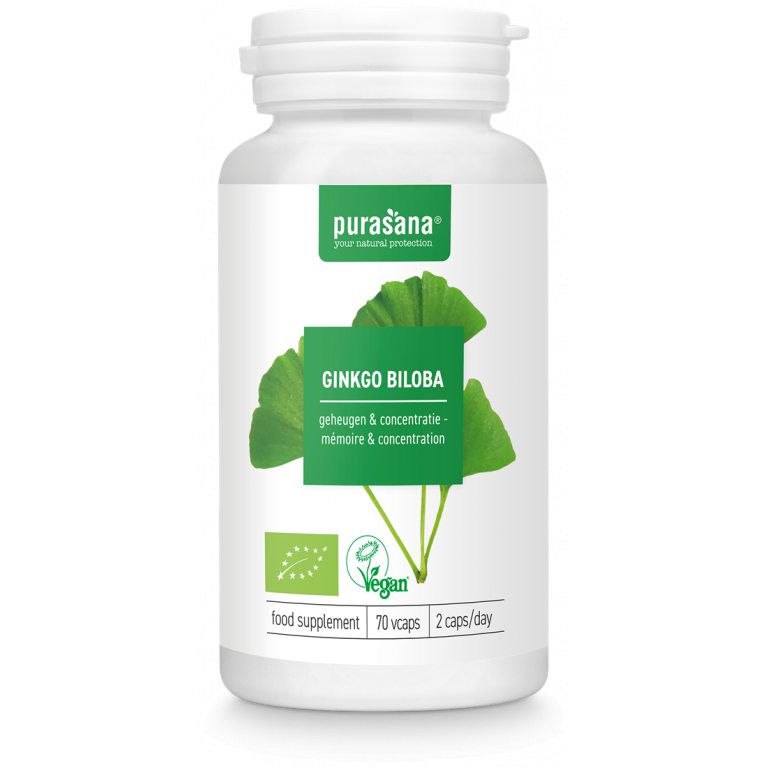 MIŁORZĄB JAPOŃSKI (GINKGO BILOBA) BIO (250 mg) 70 KAPSUŁEK - PURASANA