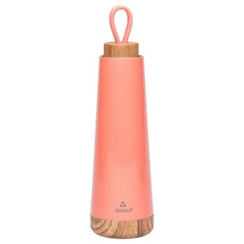 BUTELKA TERMICZNA Z SILIKONOWYM UCHWYTEM KORALOWA 500 ml - CHIC-MIC