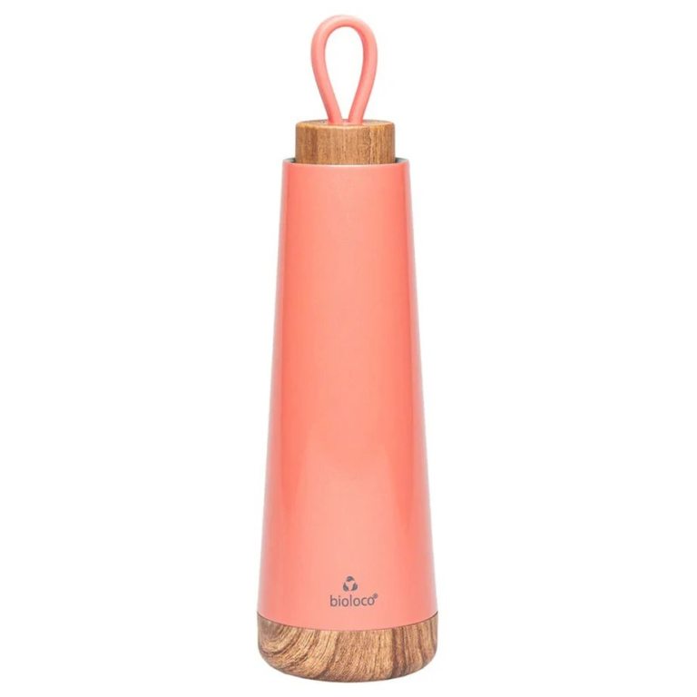 BUTELKA TERMICZNA Z SILIKONOWYM UCHWYTEM KORALOWA 500 ml - CHIC-MIC