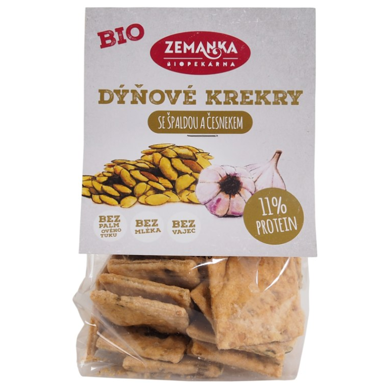 KRAKERSY Z PESTKAMI DYNI I CZOSNKIEM BIO 100 g - ZEMANKA