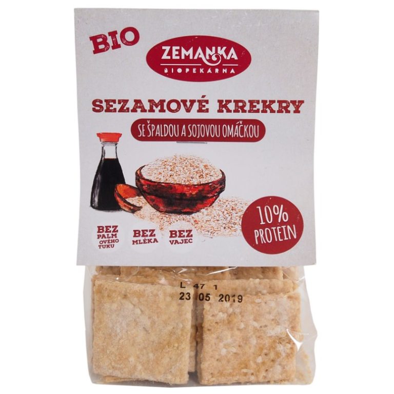 KRAKERSY Z SEZAMEM I SOSEM SOJOWYM BIO 100 g - ZEMANKA
