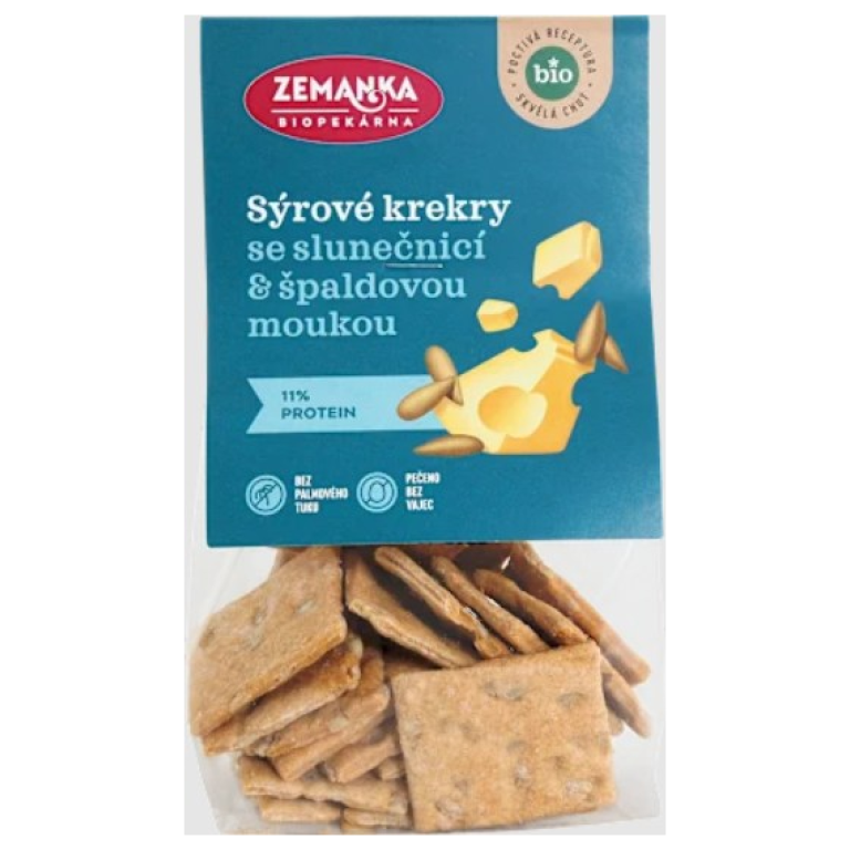 KRAKERSY Z SEREM I SŁONECZNIKIEM BIO 100 g - ZEMANKA