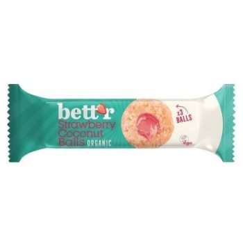 KULKI KOKOSOWE Z NADZIENIEM TRUSKAWKOWYM BEZGLUTENOWE BIO (3 x 15 g) 45 g - BETT'R
