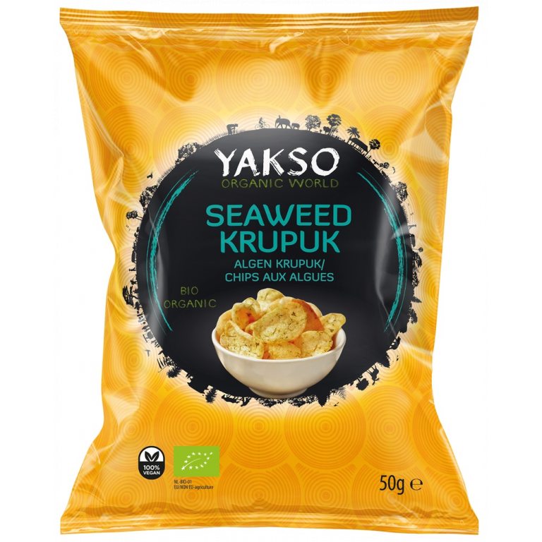 PRAŻYNKI Z ALGAMI WAKAME (KRUPUK) BIO 50 g - YAKSO