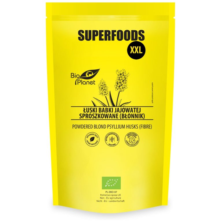 ŁUSKI BABKI JAJOWATEJ SPROSZKOWANE (BŁONNIK) BIO 600 g - BIO PLANET SUPERFOODS