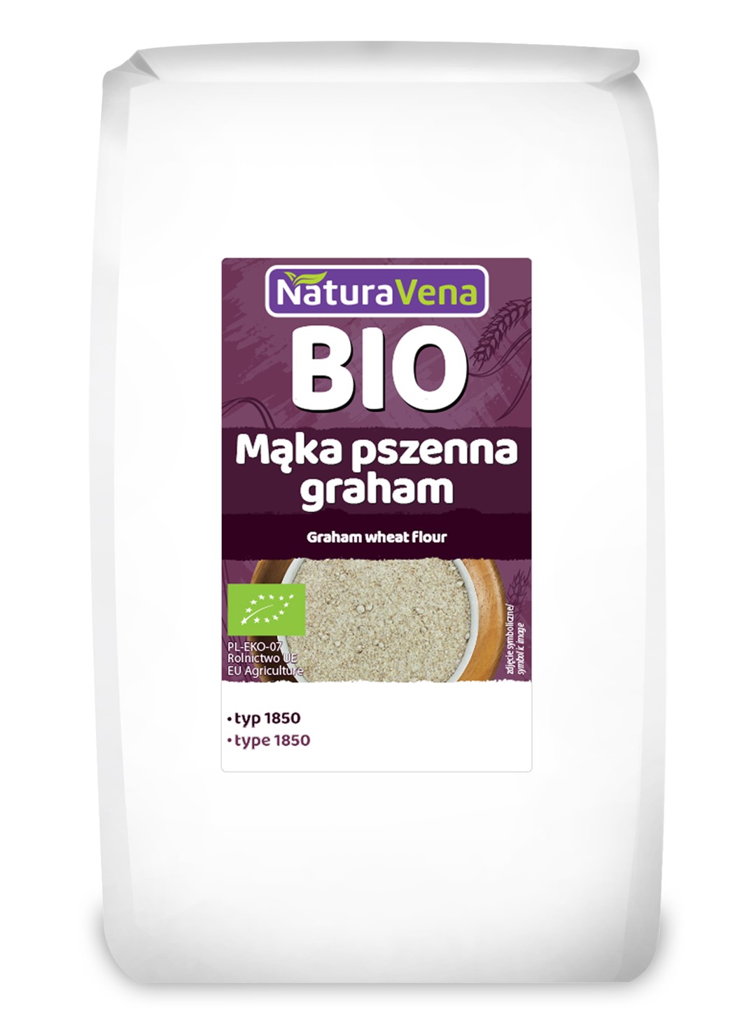 MĄKA PSZENNA GRAHAM TYP 1850 BIO 1 kg - NATURAVENA