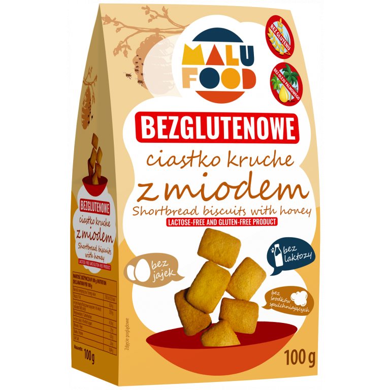 CIASTKA KRUCHE Z MIODEM BEZGLUTENOWE 100 g - MALU FOOD