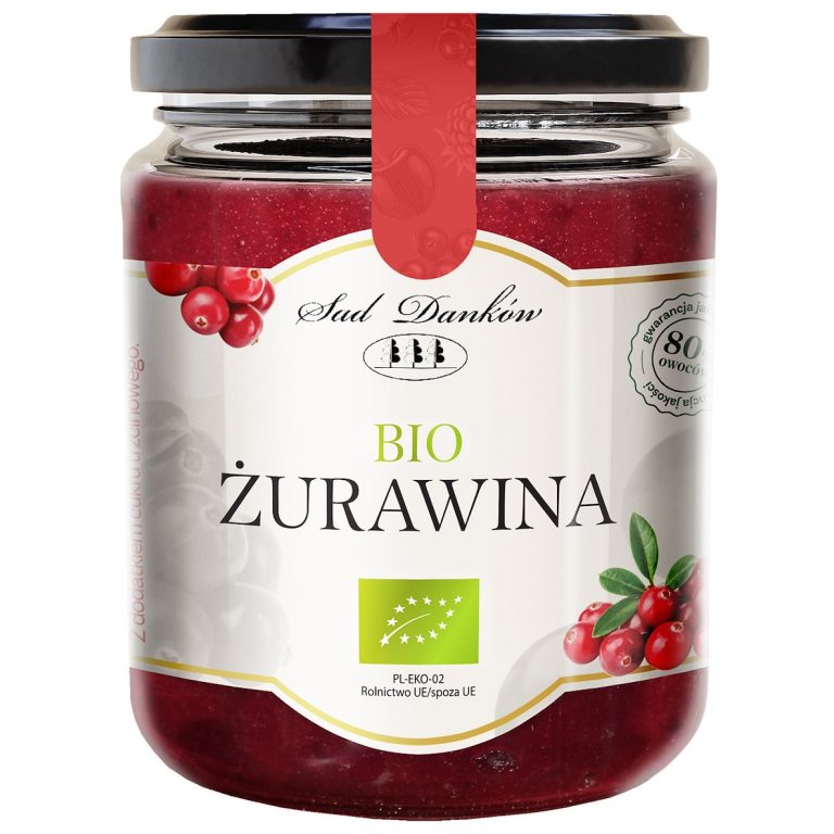 ŻURAWINA Z CUKREM TRZCINOWYM BIO 260 g - SAD DANKÓW