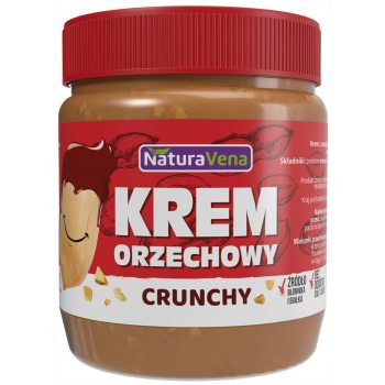 KREM ORZECHOWY CRUNCHY 100 % BEZ DODATKU SOLI I CUKRÓW 340 g  - NATURAVENA