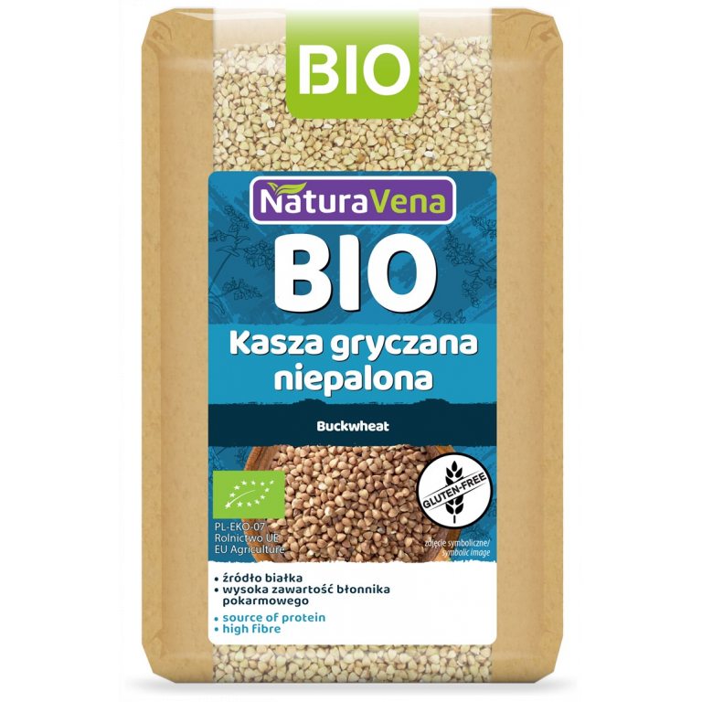 KASZA GRYCZANA NIEPALONA BEZGLUTENOWA BIO 500 g - NATURAVENA