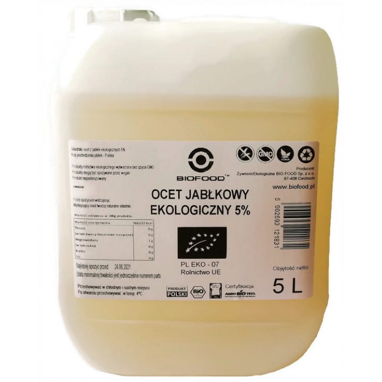 OCET JABŁKOWY 5 % NIEFILTROWANY BIO 5 L - HORECA (BIO FOOD)