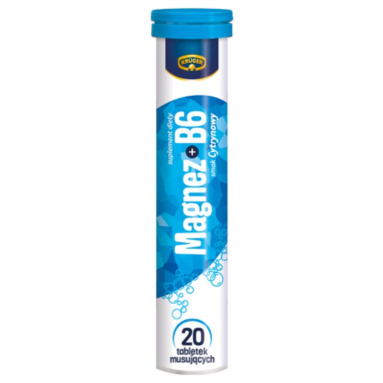 MAGNEZ + WITAMINA B6 O SMAKU CYTRYNOWYM 20 TABLETEK MUSUJĄCYCH - VITAL POWER