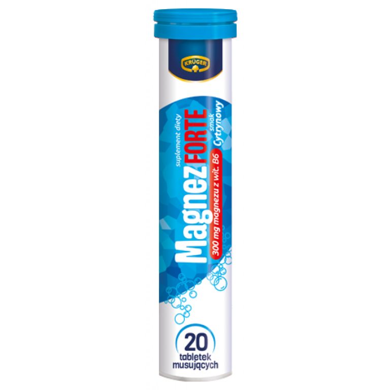 MAGNEZ FORTE + WITAMINA B6 O SMAKU CYTRYNOWYM 20 TABLETEK MUSUJĄCYCH - VITAL POWER