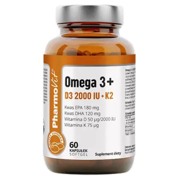 OMEGA-3 + WITAMINA D3 + K2 BEZGLUTENOWA 60 KAPSUŁEK - PHARMOVIT (CLEAN LABEL)