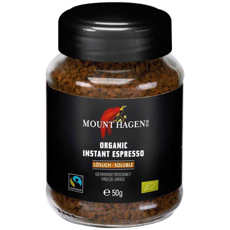 KAWA ROZPUSZCZALNA LIOFILIZOWANA ARABICA/ROBUSTA ESPRESSO FAIR TRADE BIO 50 g - MOUNT HAGEN