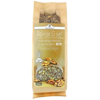 MIESZANKA DO WYPIEKU CHLEBA Z ORZECHAMI WŁOSKIMI BEZ DODATKU CUKRÓW BEZGLUTENOWA KETO 500 g - PIĘĆ PRZEMIAN