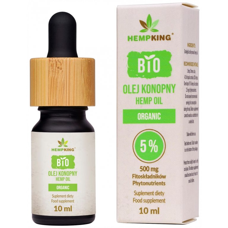 OLEJ KONOPNY 5% (500 mg FITOSKŁADNIKÓW) BIO 10 ml - HEMPKING