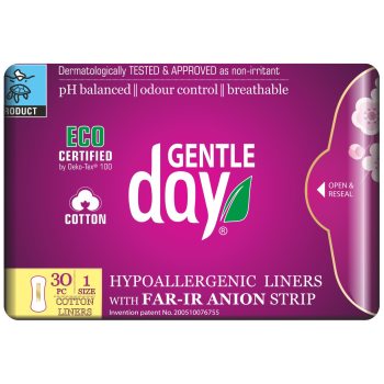WKŁADKI HIGIENICZNE Z PASKIEM ANIONOWYM 30 szt. - GENTLE DAY