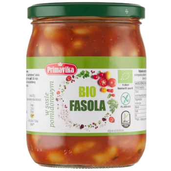FASOLA W SOSIE POMIDOROWYM BEZGLUTENOWA BIO 440 g - PRIMAVIKA
