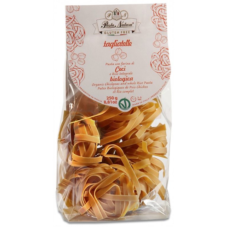 MAKARON (Z CIECIERZYCY I BRĄZOWEGO RYŻU) TAGLIATELLE BEZGLUTENOWY BIO 250 g - PASTA NATURA