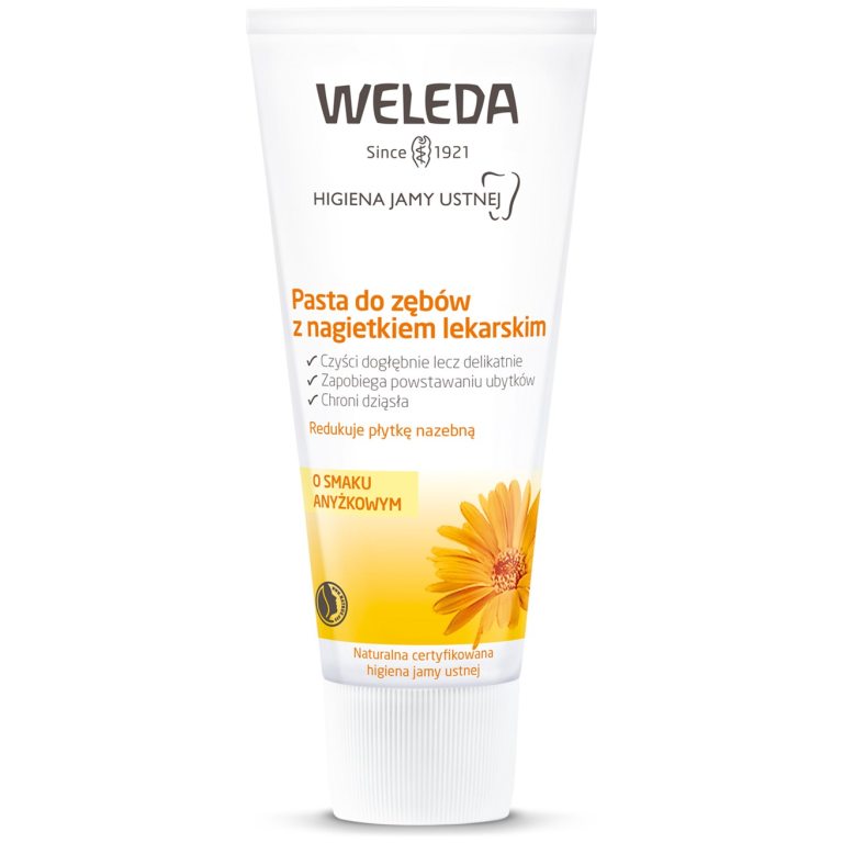 PASTA DO ZĘBÓW Z NAGIETKIEM LEKARSKIM BEZ FLUORU ECO 75 ml - WELEDA