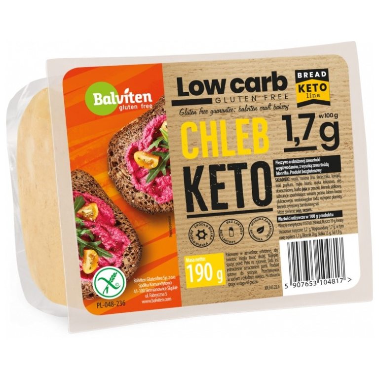 CHLEB KROJONY KETO O OBNIŻONEJ ILOŚCI WĘGLOWODANÓW BEZGLUTENOWY 190 g - BALVITEN