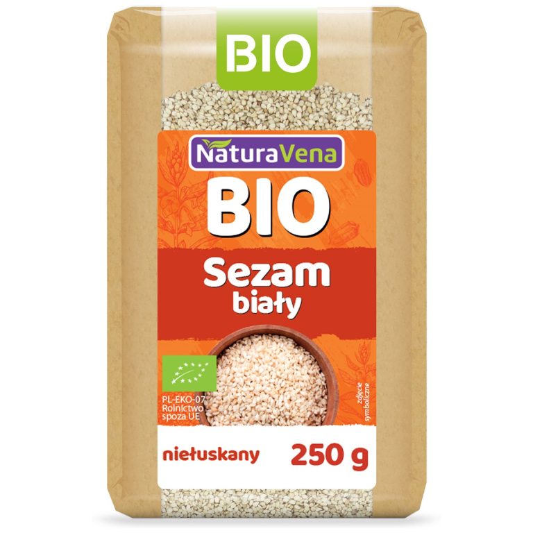 SEZAM BIAŁY NIEŁUSKANY BIO 250 g - NATURAVENA