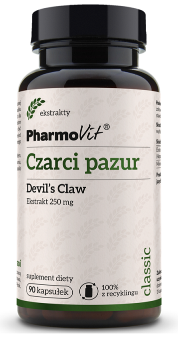 CZARCI PAZUR EKSTRAKT (250 mg) BEZGLUTENOWY 90 KAPSUŁEK - PHARMOVIT (CLASSIC)