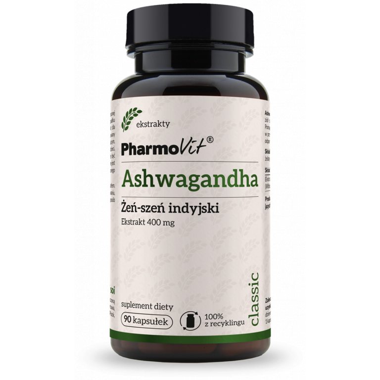 ASHWAGANDHA EKSTRAKT (400 mg) BEZGLUTENOWY 90 KAPSUŁEK - PHARMOVIT (CLASSIC)