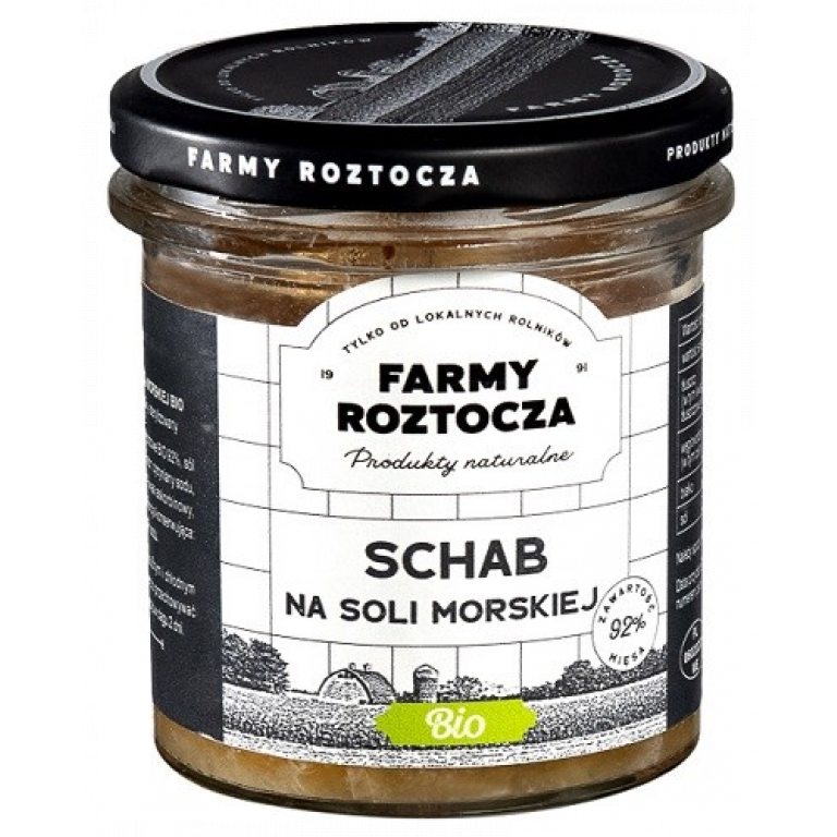 SCHAB NA SOLI MORSKIEJ BIO 250 g (SŁOIK) - FARMY ROZTOCZA