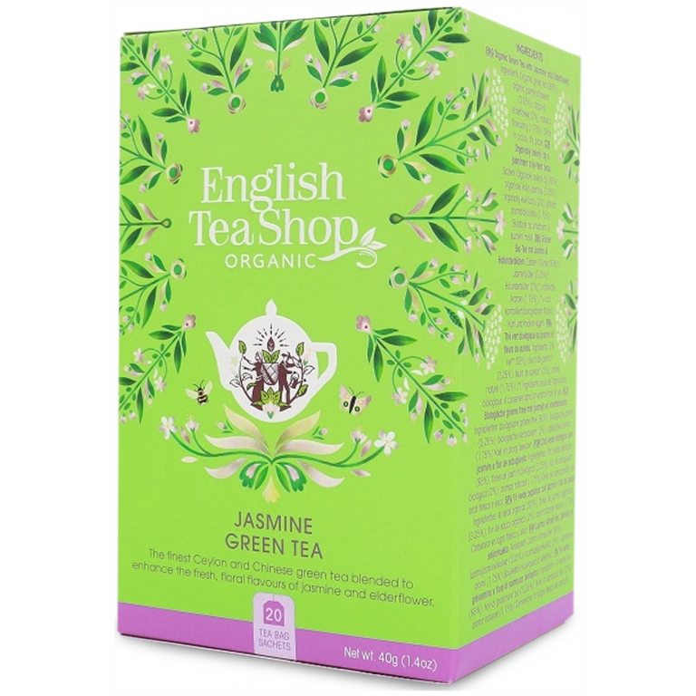 HERBATA ZIELONA Z JAŚMINEM I DZIKIM BZEM BIO (20 x 2 g) 40 g - ENGLISH TEA SHOP ORGANIC