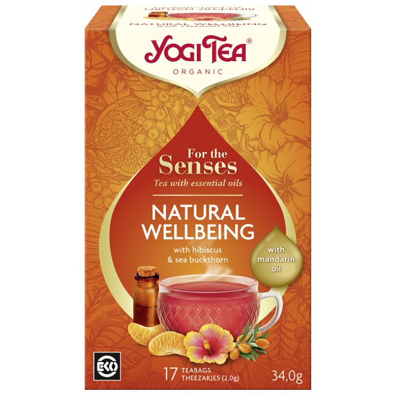 HERBATKA DLA ZMYSŁÓW NA DOBRE SAMOPOCZUCIE Z OLEJKIEM Z MANDARYNKI (FOR THE SENSES NATURAL WELLBEING) BIO (17 x 2 g) 34 g - YOGI TEA