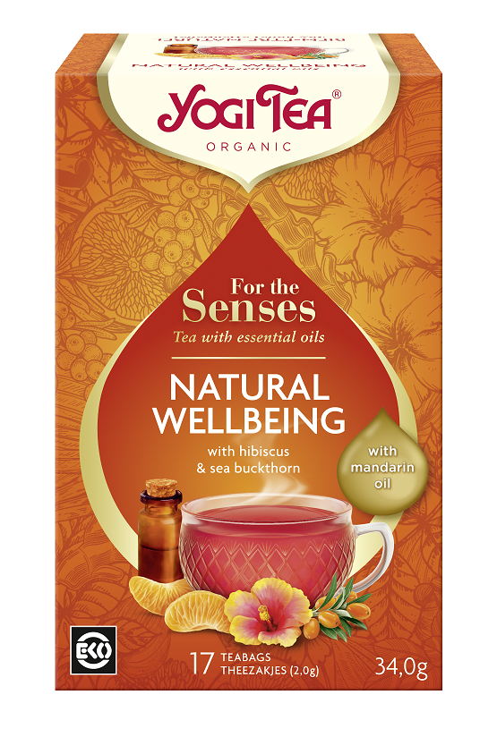 HERBATKA DLA ZMYSŁÓW NA DOBRE SAMOPOCZUCIE Z OLEJKIEM Z MANDARYNKI (FOR THE SENSES NATURAL WELLBEING) BIO (17 x 2 g) 34 g - YOGI TEA