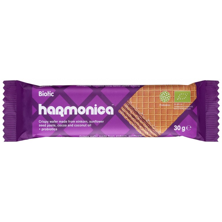 WAFELEK Z SAMOPSZY Z KREMEM MLECZNO - KAKAOWYM Z PROBIOTYKAMI BIO 30 g - HARMONICA